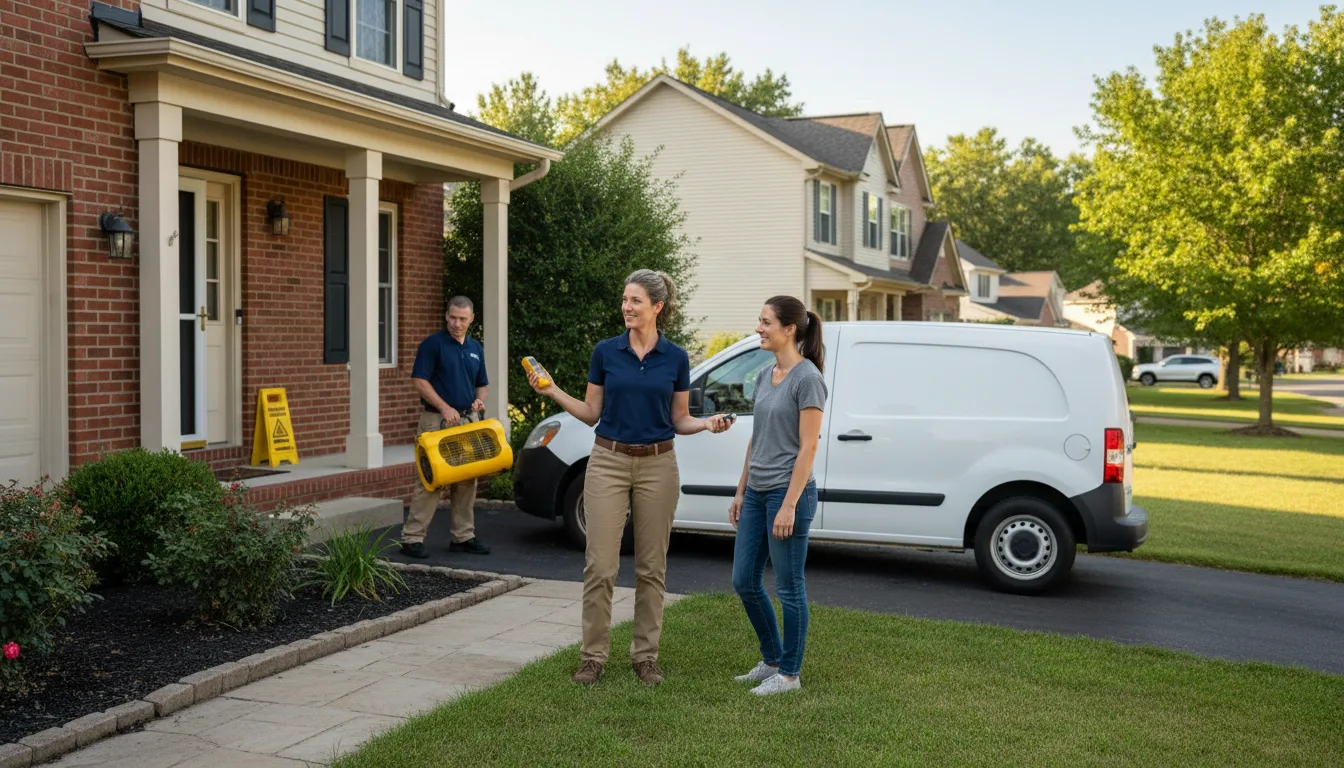 Residential water damage restoration in Baylis, IL